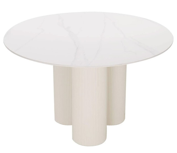 Стол круглый обеденный Prestol Ажур Белый глянец Ø 110 см-4