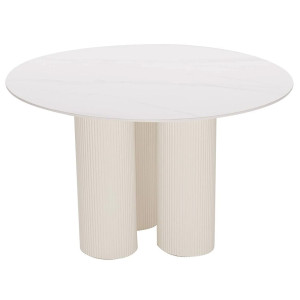 Стол круглый обеденный Prestol Ажур Белый глянец Ø 110 см