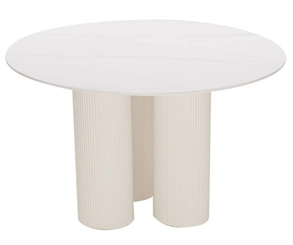 Стол круглый обеденный Prestol Ажур Белый глянец Ø 110 см-0