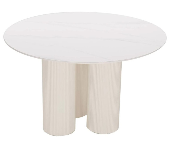 Стол круглый обеденный Prestol Ажур Белый глянец Ø 110 см-1