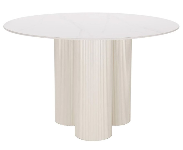 Стол круглый обеденный Prestol Ажур Белый глянец Ø 110 см-3