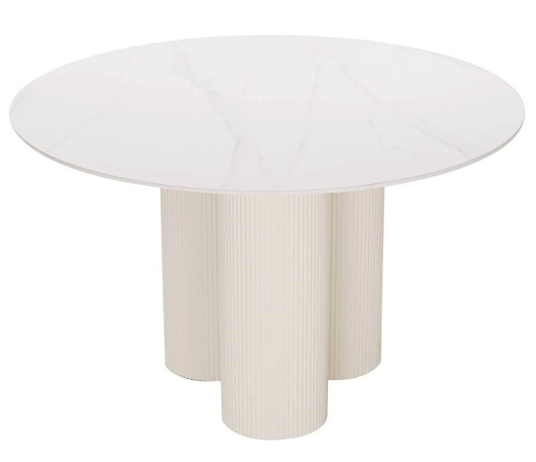 Стол круглый обеденный Prestol Ажур Белый глянец Ø 110 см-5