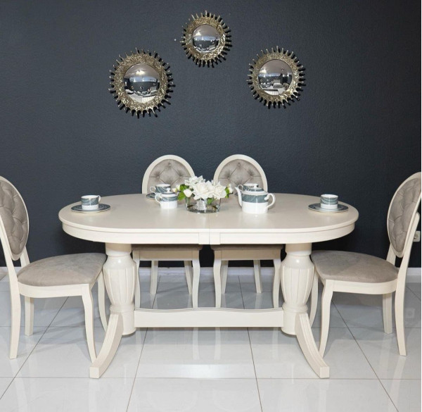 Стол раскладной обеденный Prestol БЛАНКА Кремовый 1600 МДФ-1