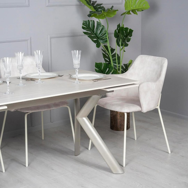 Керамічний стіл розкладний обідній Prestol Давон Бежевий-2