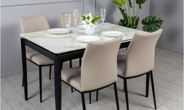 Керамічний стіл розкладний обідній Prestol Хіт Молочний 80х120 (180) см-2