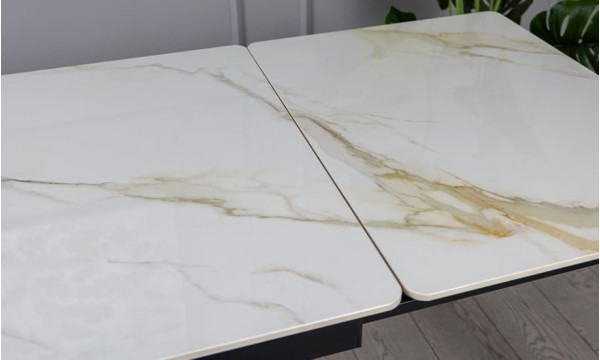 Керамічний стіл розкладний обідній Prestol Хіт Молочний 80х120 (180) см-5