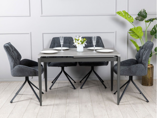 Керамічний стіл розкладний обідній Prestol Хіт Сірий 80х120 (180) см-3