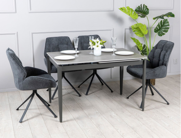 Керамічний стіл розкладний обідній Prestol Хіт Сірий 80х120 (180) см-4