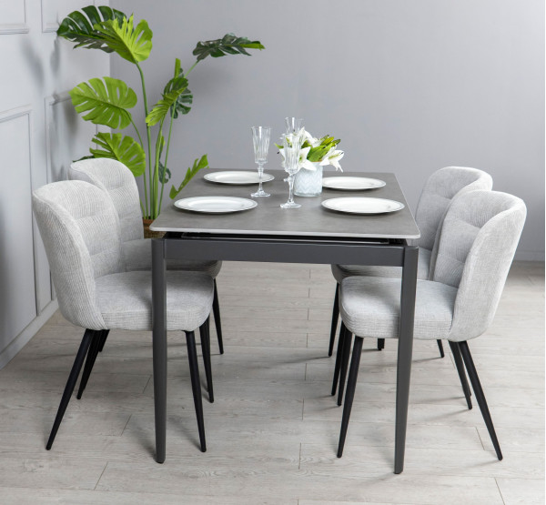 Керамічний стіл розкладний обідній Prestol Хіт Сірий 80х120 (180) см-5