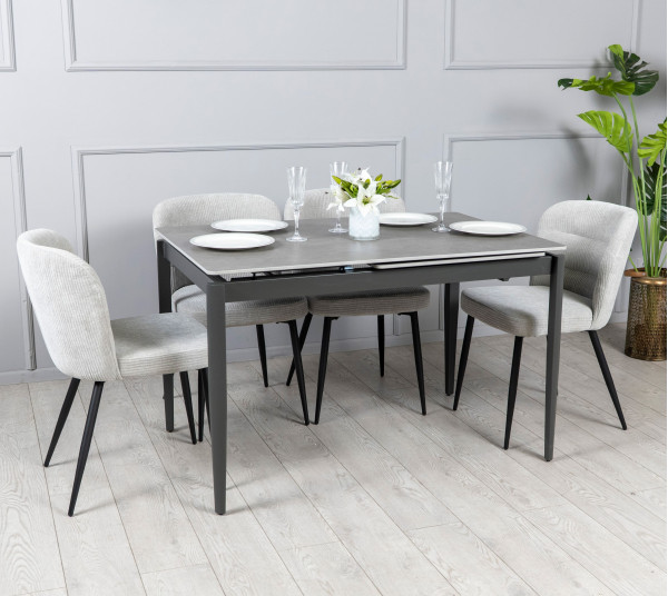 Керамічний стіл розкладний обідній Prestol Хіт Сірий 80х120 (180) см-0