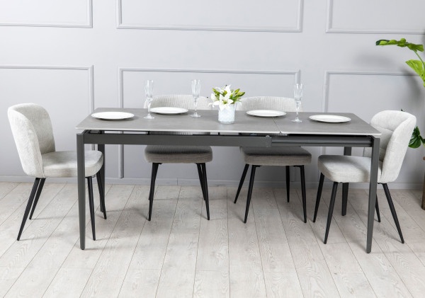 Керамічний стіл розкладний обідній Prestol Хіт Сірий 80х120 (180) см-2