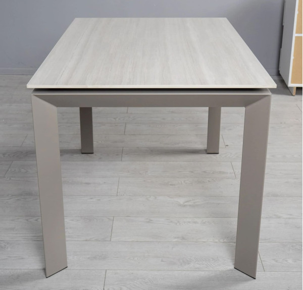 Керамічний стіл розкладний обідній Prestol Ларс Бежевий матовий 80х120 (170) см-10