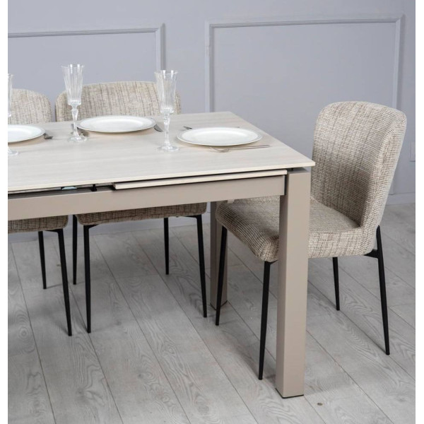 Керамічний стіл розкладний обідній Prestol Ларс Бежевий матовий 80х120 (170) см-5