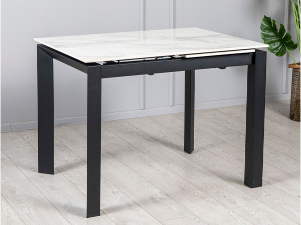 Керамічний стіл розкладний обідній Prestol Ларс Білий глянець 75х100 (140) см-3