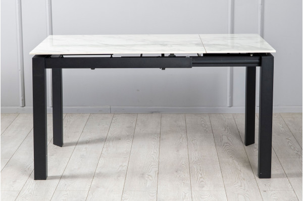 Керамічний стіл розкладний обідній Prestol Ларс Білий глянець 75х100 (140) см-4