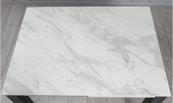 Керамічний стіл розкладний обідній Prestol Ларс Білий глянець 75х100 (140) см-8