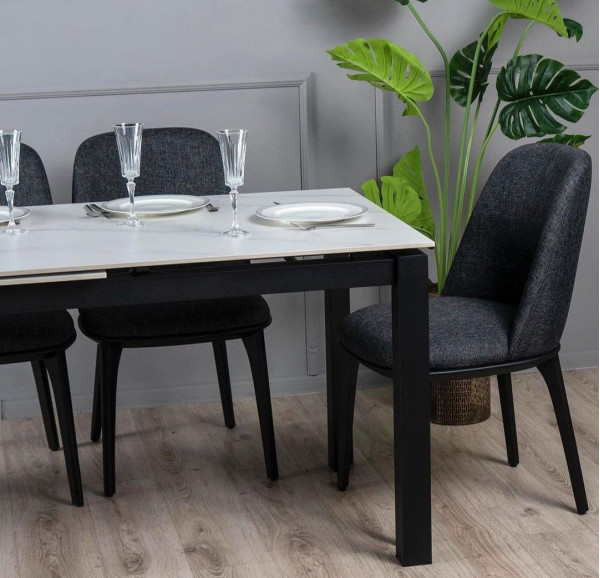 Керамічний стіл розкладний обідній Prestol Ларс Білий матовий 80х120 (170) см-4