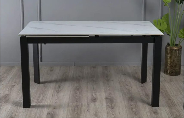 Керамічний стіл розкладний обідній Prestol Ларс Білий матовий 80х120 (170) см-5