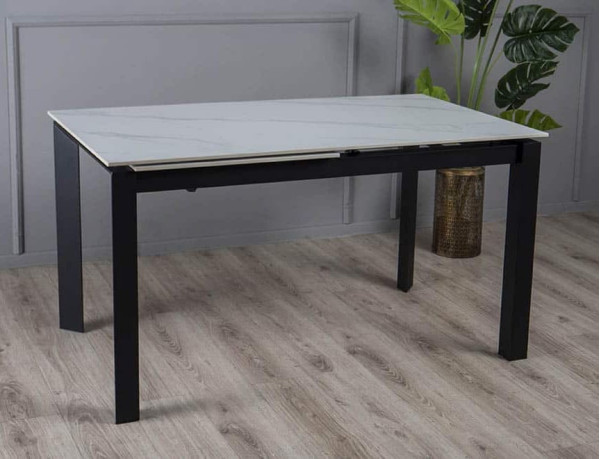 Керамічний стіл розкладний обідній Prestol Ларс Білий матовий 80х140 (200) см-7