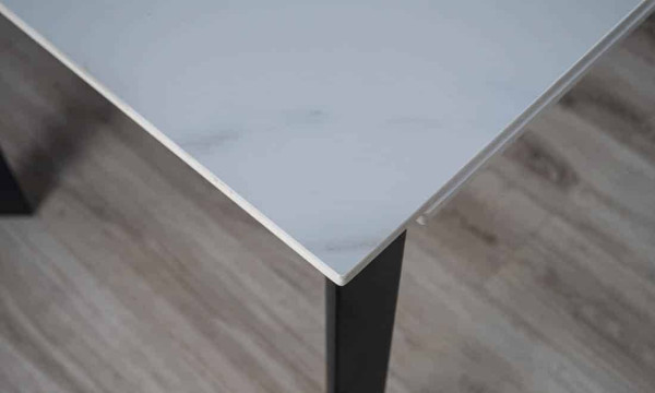 Керамічний стіл розкладний обідній Prestol Ларс Білий матовий 80х140 (200) см-10