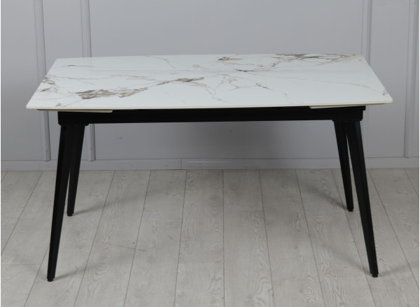 Керамічний стіл розкладний обідній Prestol Люкс Білий глянець 80х120 (180) см-5