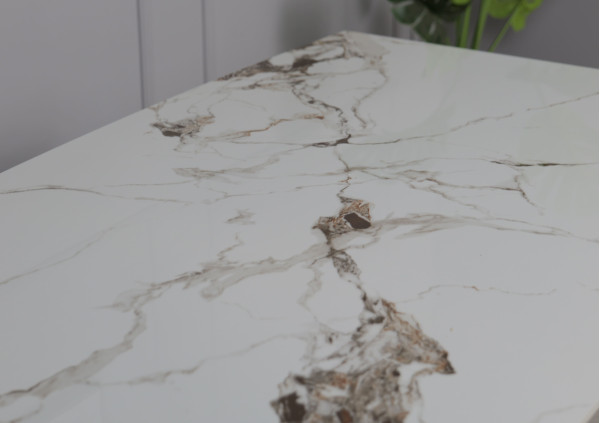 Керамічний стіл розкладний обідній Prestol Люкс Білий глянець 80х120 (180) см-9