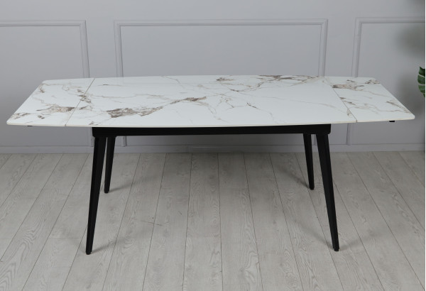 Керамічний стіл розкладний обідній Prestol Люкс Білий глянець 80х120 (180) см-7