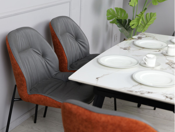 Керамічний стіл розкладний обідній Prestol Люкс Білий глянець 80х120 (180) см-3