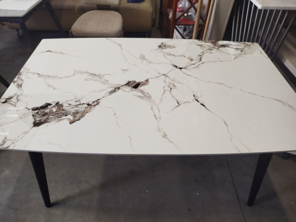 Керамічний стіл розкладний обідній Prestol Люкс Білий глянець 80х120 (180) см-10