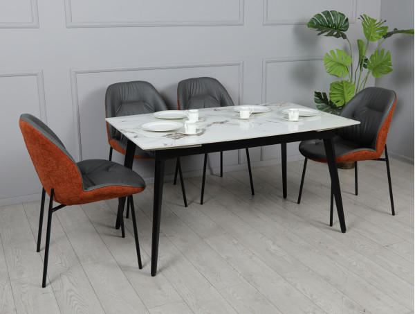 Керамічний стіл розкладний обідній Prestol Люкс Білий глянець 90х140 (200) см-0