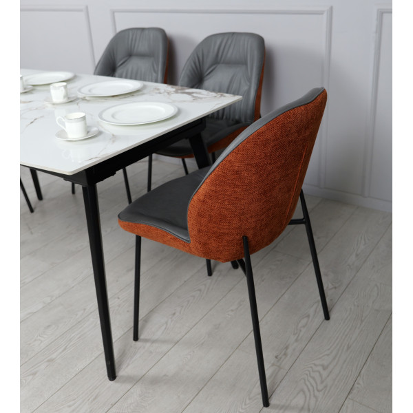 Керамічний стіл розкладний обідній Prestol Люкс Білий глянець 90х140 (200) см-4