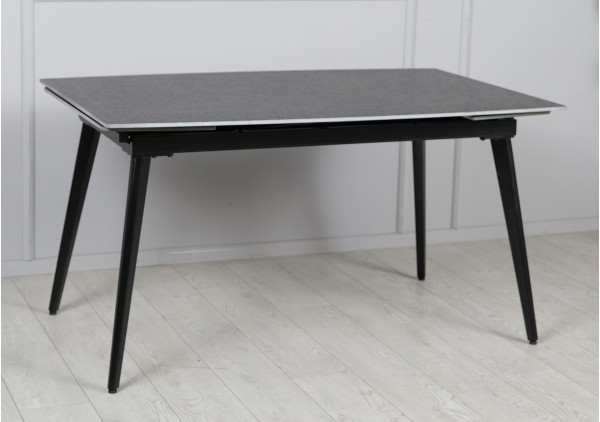 Керамічний стіл розкладний обідній Prestol Люкс Чорний матовий 90х140 (200) см-6