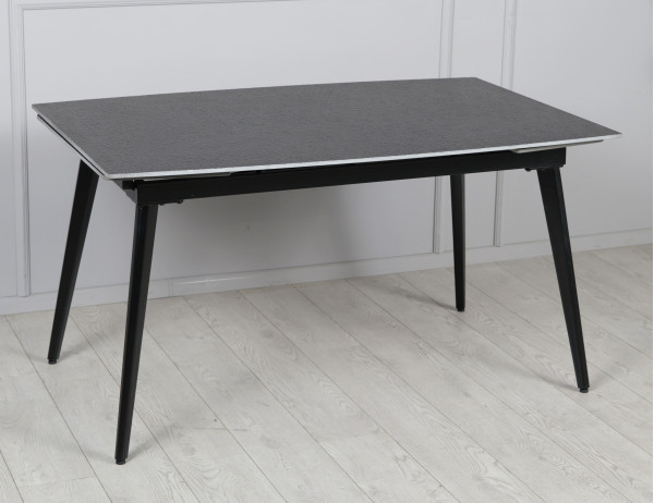 Керамічний стіл розкладний обідній Prestol Люкс Чорний матовий 90х140 (200) см-7