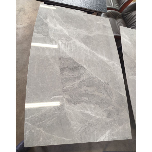 Керамічний стіл розкладний обідній Prestol Люкс Сірий глянець 80х120 (180) см-14