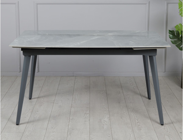 Керамічний стіл розкладний обідній Prestol Люкс Сірий глянець 80х120 (180) см-6