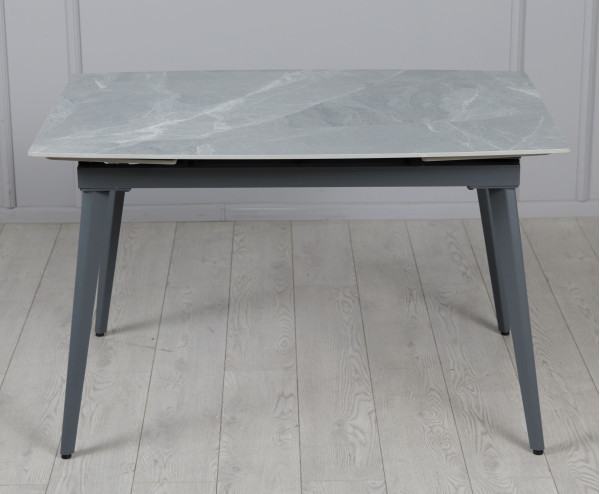 Керамічний стіл розкладний обідній Prestol Люкс Сірий глянець 80х120 (180) см-7