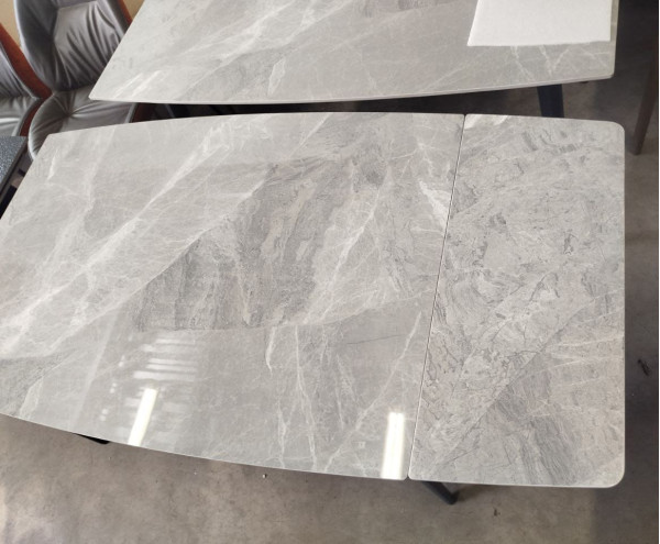 Керамічний стіл розкладний обідній Prestol Люкс Сірий глянець 90х140 (200) см-12