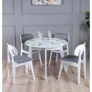 Стіл розкладний обідній Prestol МАРС Білий МДФ