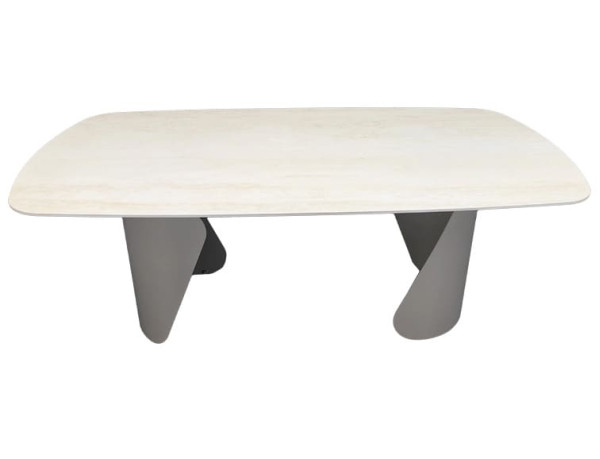 Керамический стол раскладной обеденный Prestol Опера травертин матовый 100х200 (300) см-2