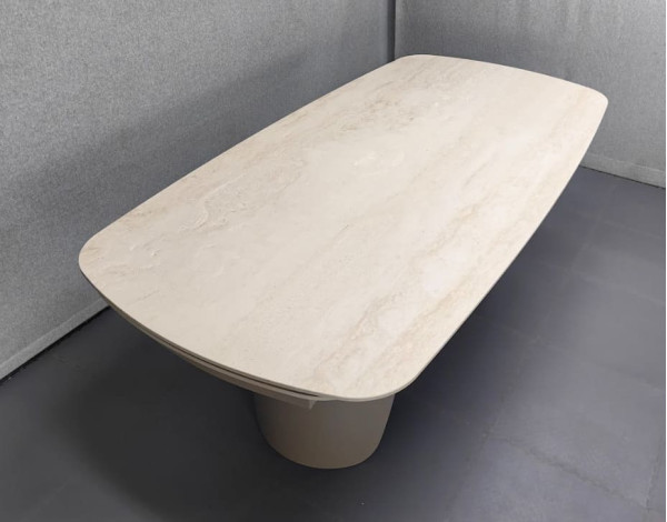 Керамический стол раскладной обеденный Prestol Опера травертин матовый 100х200 (300) см-1