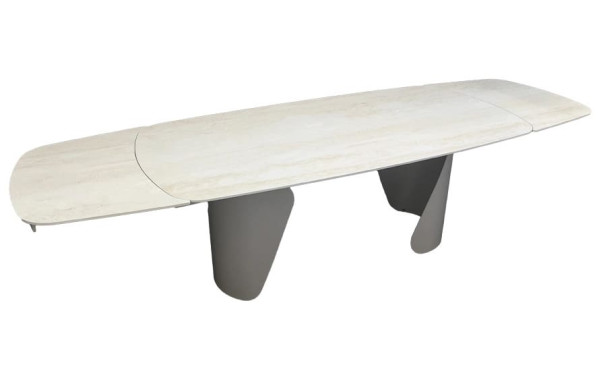 Керамический стол раскладной обеденный Prestol Опера травертин матовый 100х200 (300) см-6