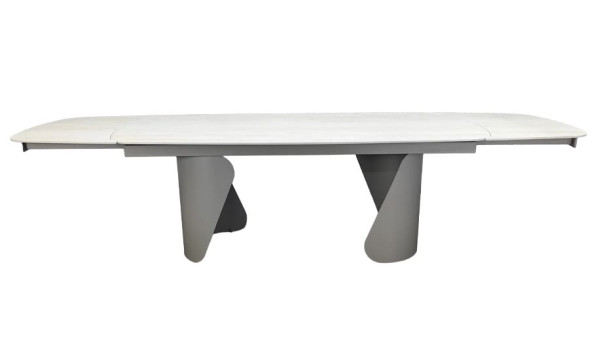 Керамический стол раскладной обеденный Prestol Опера травертин матовый 100х200 (300) см-4