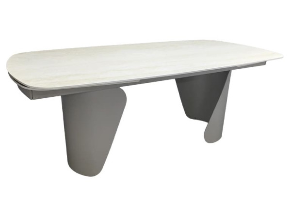 Керамический стол раскладной обеденный Prestol Опера травертин матовый 100х200 (300) см-3