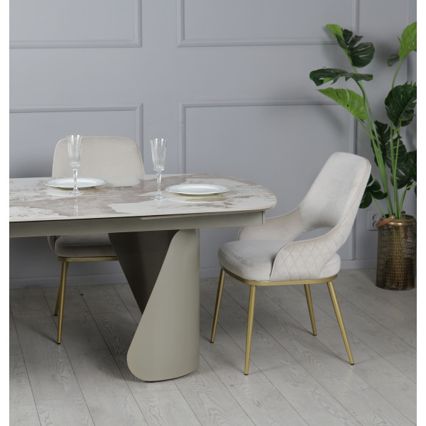 Керамічний стіл розкладний обідній Prestol Опера Білий глянець 100х200 (300) см-9