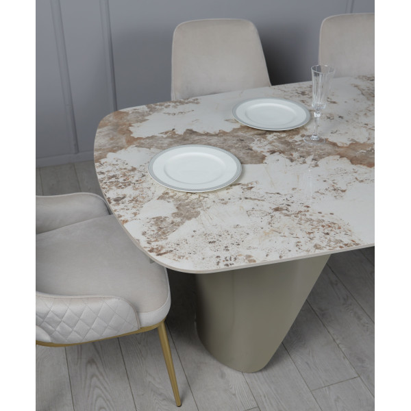 Керамічний стіл розкладний обідній Prestol Опера Білий глянець 100х200 (300) см-10