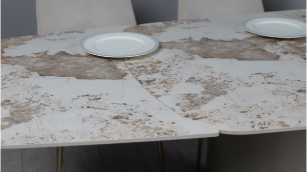 Керамічний стіл розкладний обідній Prestol Опера Білий глянець 100х200 (300) см-13