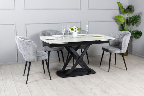 Керамічний стіл розкладний обідній Prestol Піано Білий 90х140 (200) см-2