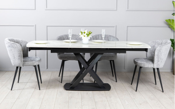 Керамічний стіл розкладний обідній Prestol Піано Білий 90х140 (200) см-3