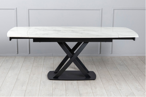 Керамічний стіл розкладний обідній Prestol Піано Білий 90х140 (200) см-8