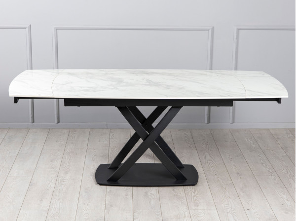 Керамічний стіл розкладний обідній Prestol Піано Білий 90х140 (200) см-9